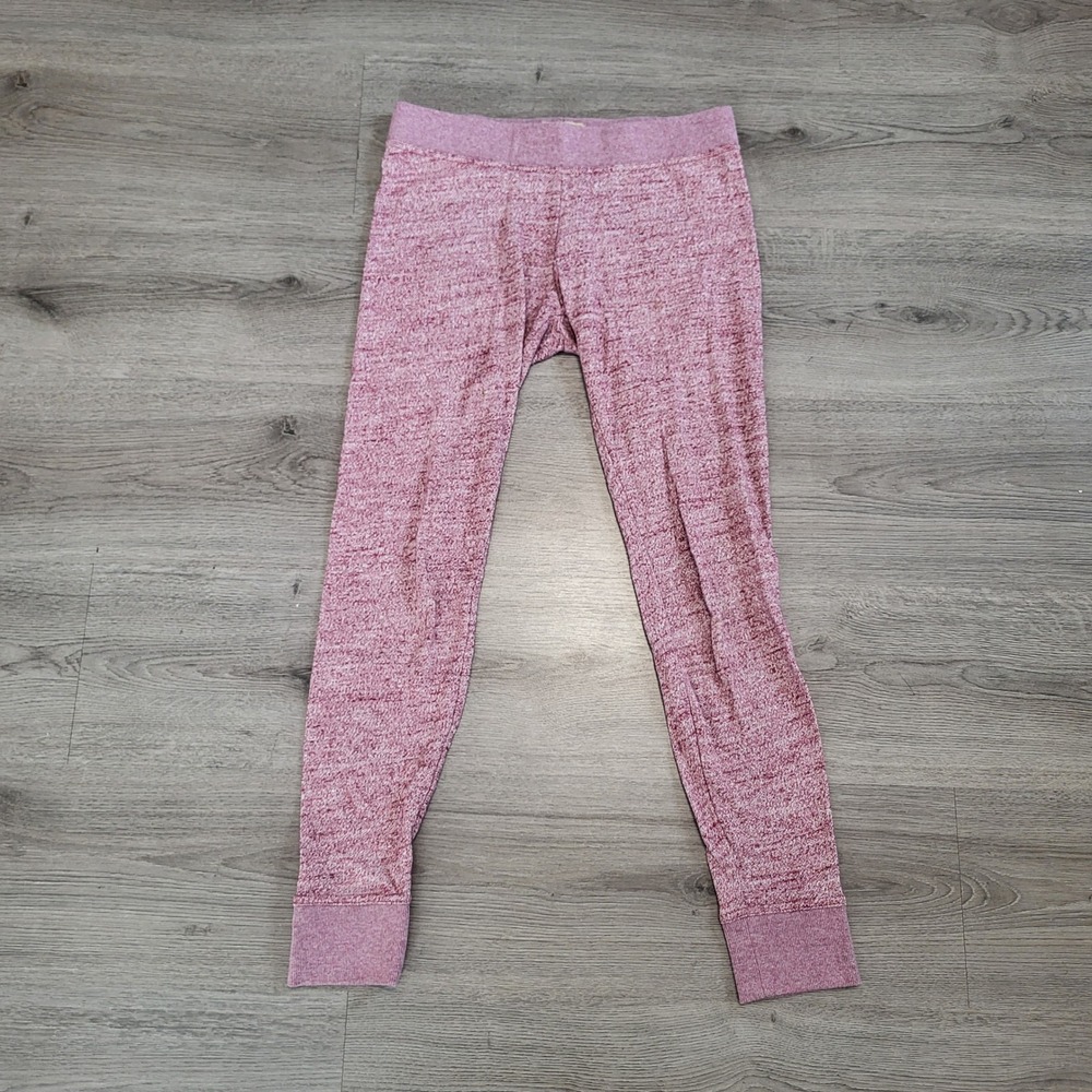 UGG Australia Women Pink Marled Knit Logo Lounge Casual Cabin Leggings Small